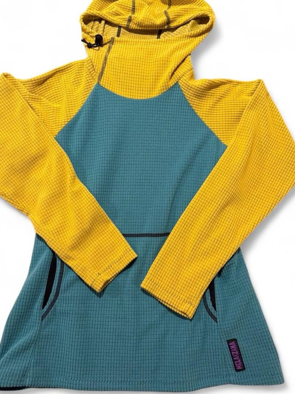 Melanzana Woman’s Hooded Melly - in Teal and Yellow